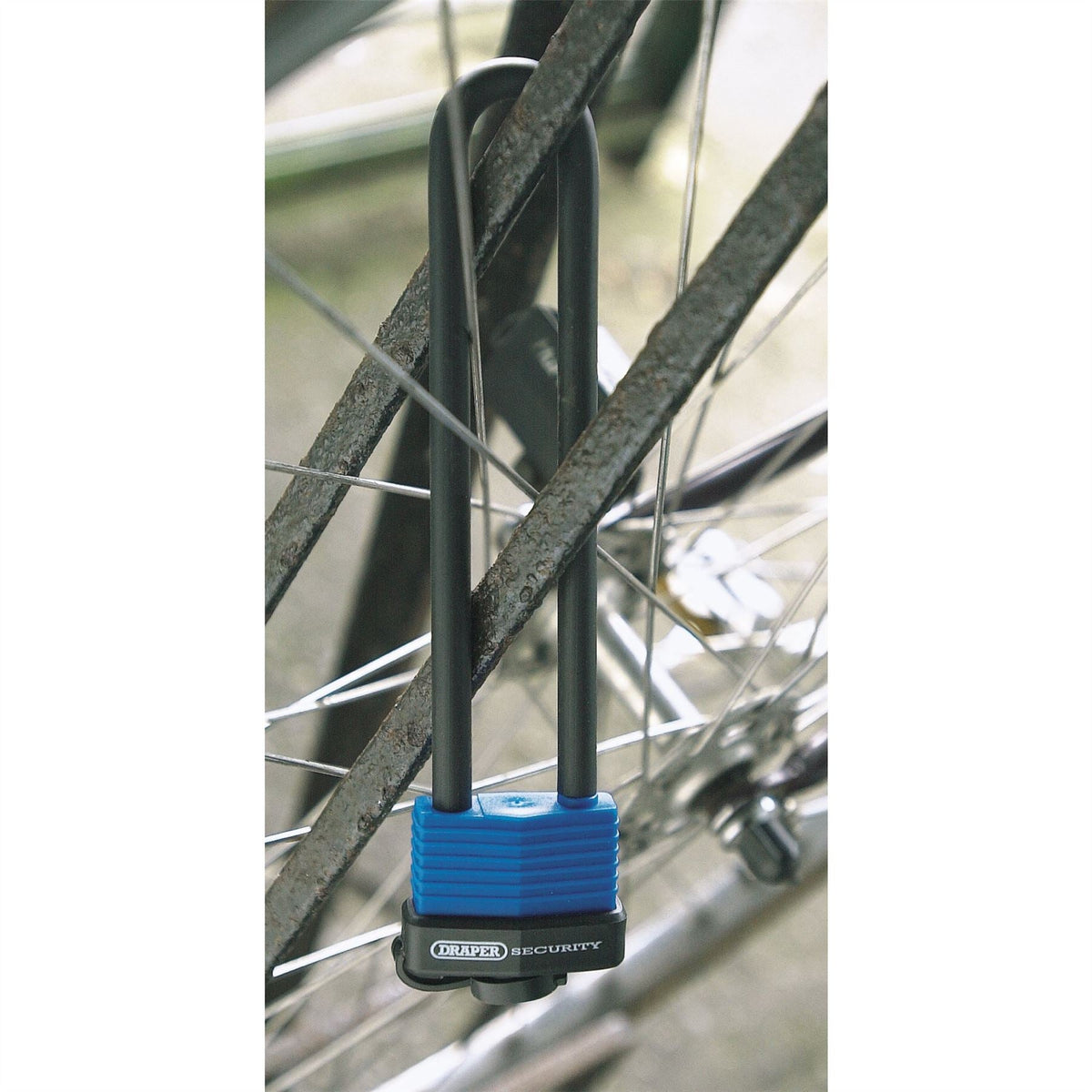 Draper U Bar Extra Long Shackle Lock with 2 Keys 62952  White Rose Tools