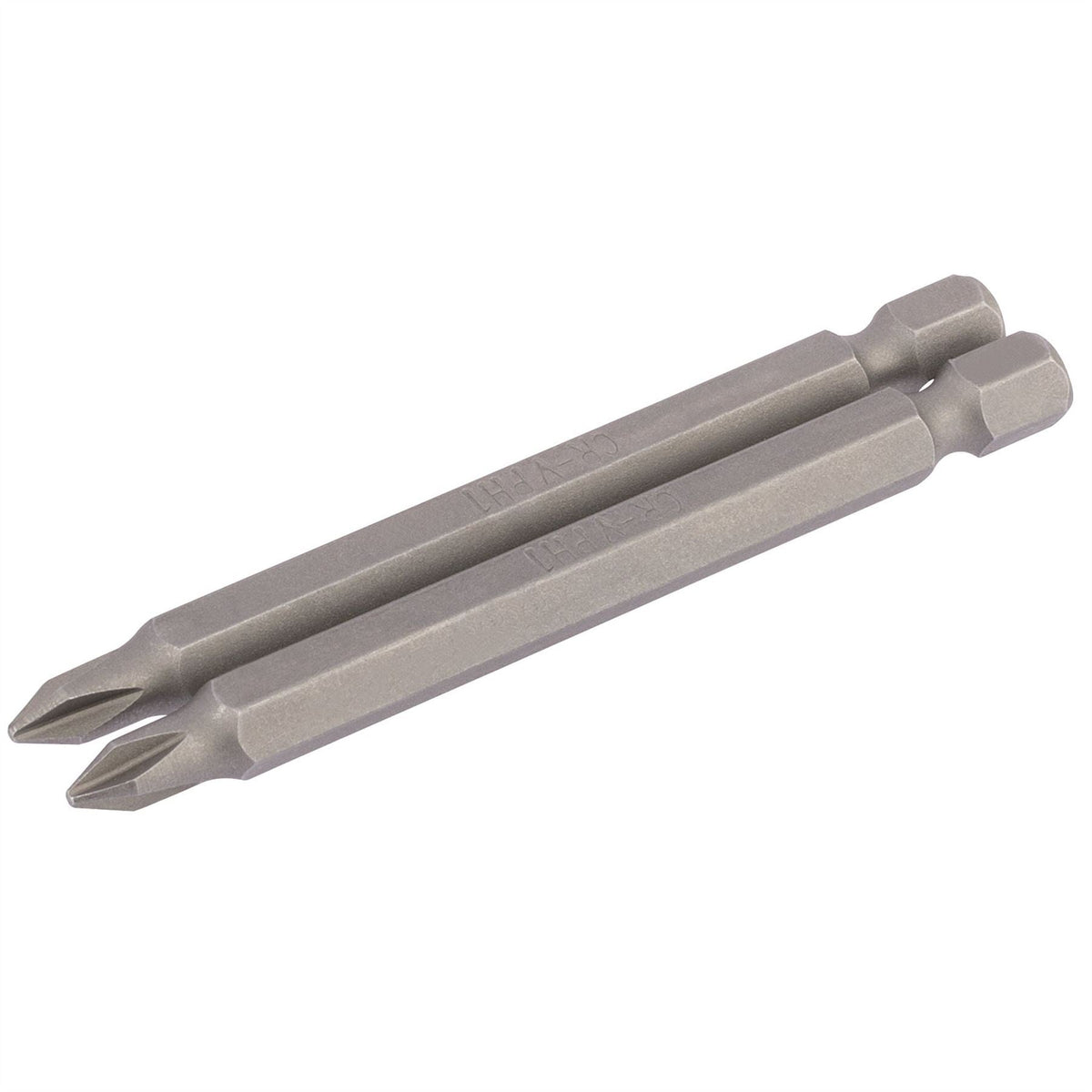 Draper Cross Slot Insert Bit 1/4" Hex 75mm Long No.1 (Pack of 2) 64314  White Rose Tools