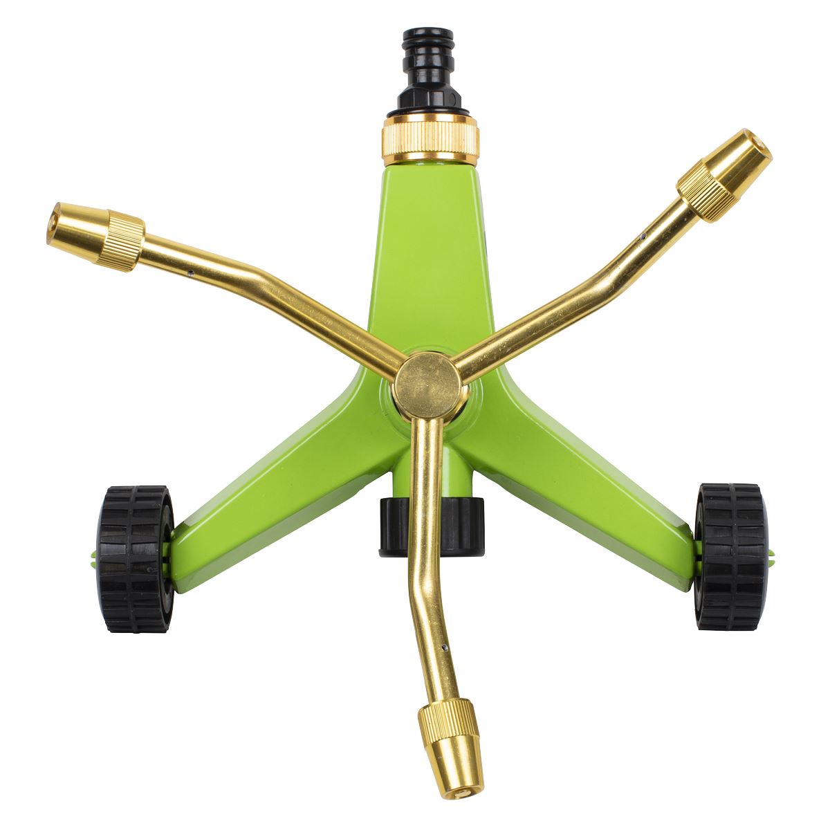 Sealey 3-Arm Brass Sprinkler with Metal Wheeled Base  White Rose Tools