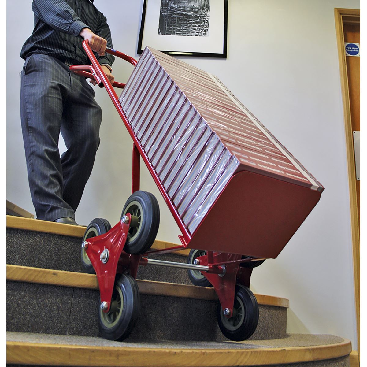 Sealey Stair Climbing Sack Truck with Solid Tyres 150kg Capacity