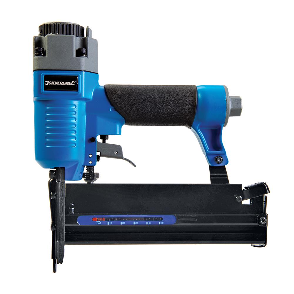 Silverline 50mm 18 Gauge Air Nailer Stapler Brad Nail Staple Gun Tacker