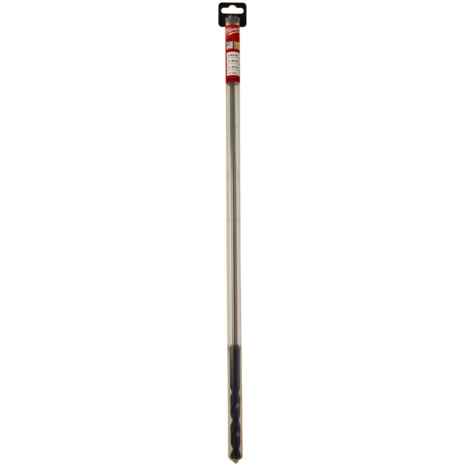 Milwaukee HSS Cable Drill Bit Wood Plasterboard Metal Channel 14 x 600mm 