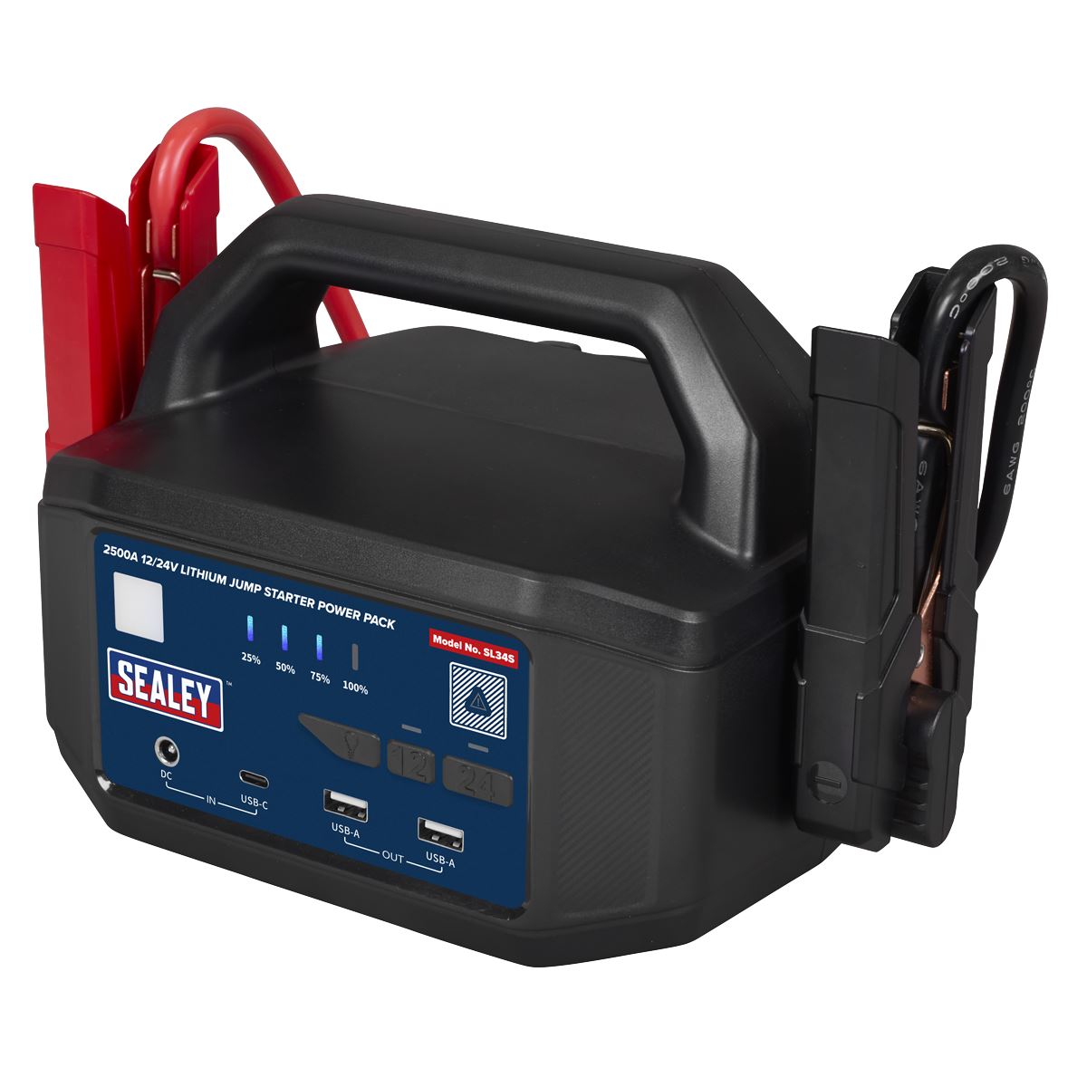 Sealey 2500A 12/24V Lithium Jump Starter Power Pack  White Rose Tools