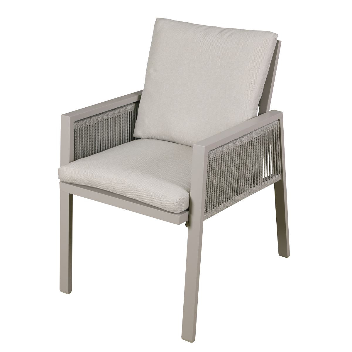 Dellonda Fusion Garden/Patio Dining Chair with Armrests, Set of 6, Light Grey - DG49