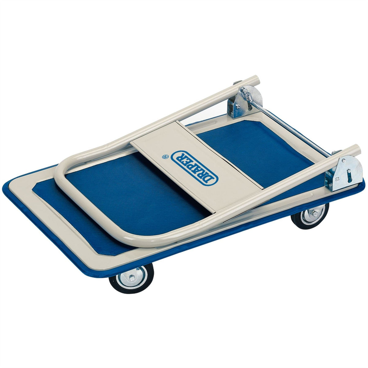 Draper Platform Trolley with Folding Handle 630 x 480 x 850mm 150kg 44005  White Rose Tools