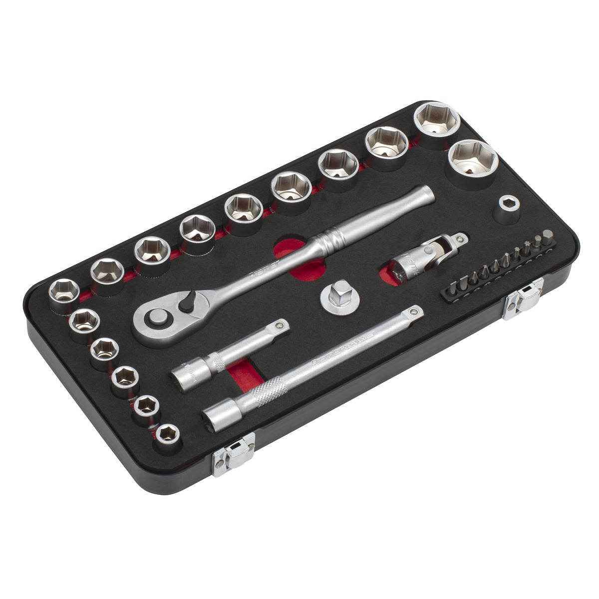 Sealey Socket Set 3/8" Drive Premier Platinum Series Vehicle Ratchet Wrench 31pc