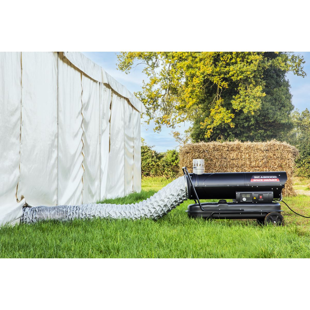 Sealey Indirect Space Warmer® Kerosene/Diesel Heater 102,000Btu/hr with Wheels