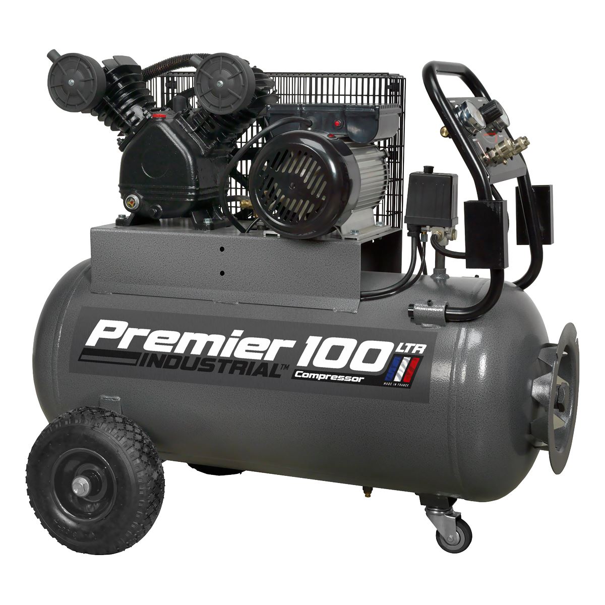 Sealey Premier Industrial Premier 100L Belt Drive Air Compressor with Front Control Panel 3hp