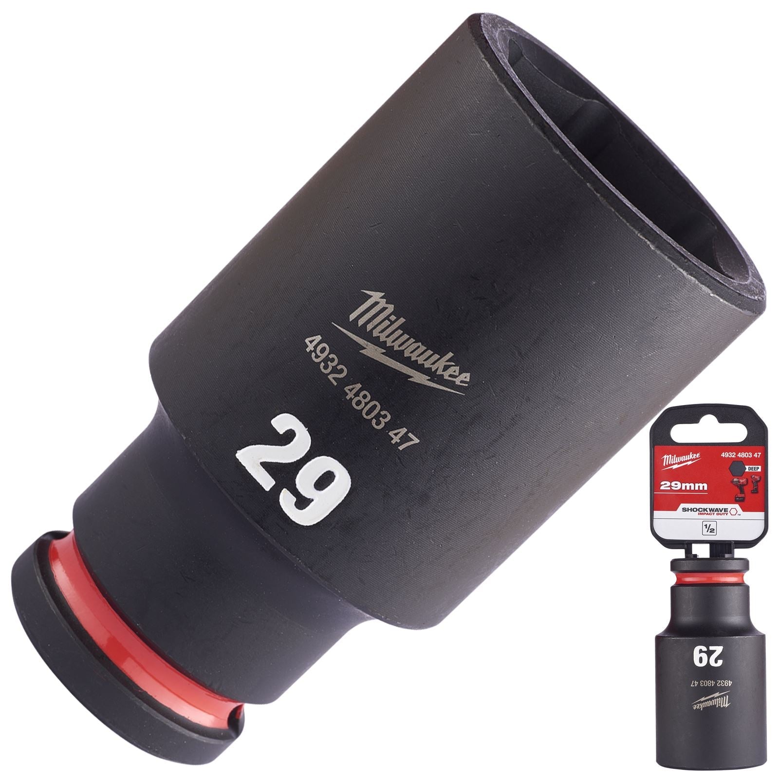 Milwaukee Impact Sockets Deep 1/2" Drive 8-36mm SHOCKWAVE Impact Duty 