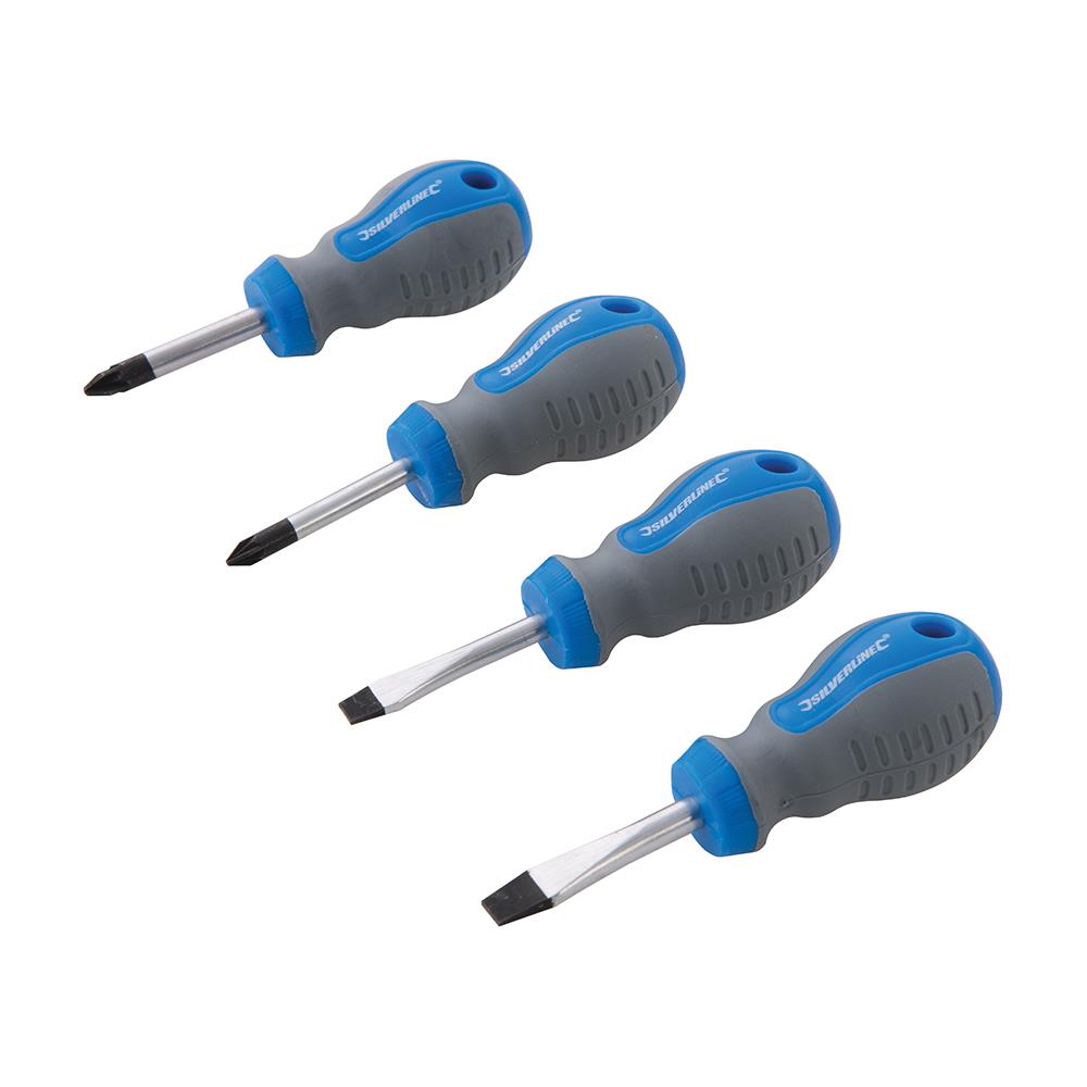 Silverline Stubby Screwdriver Set 4pce 893790