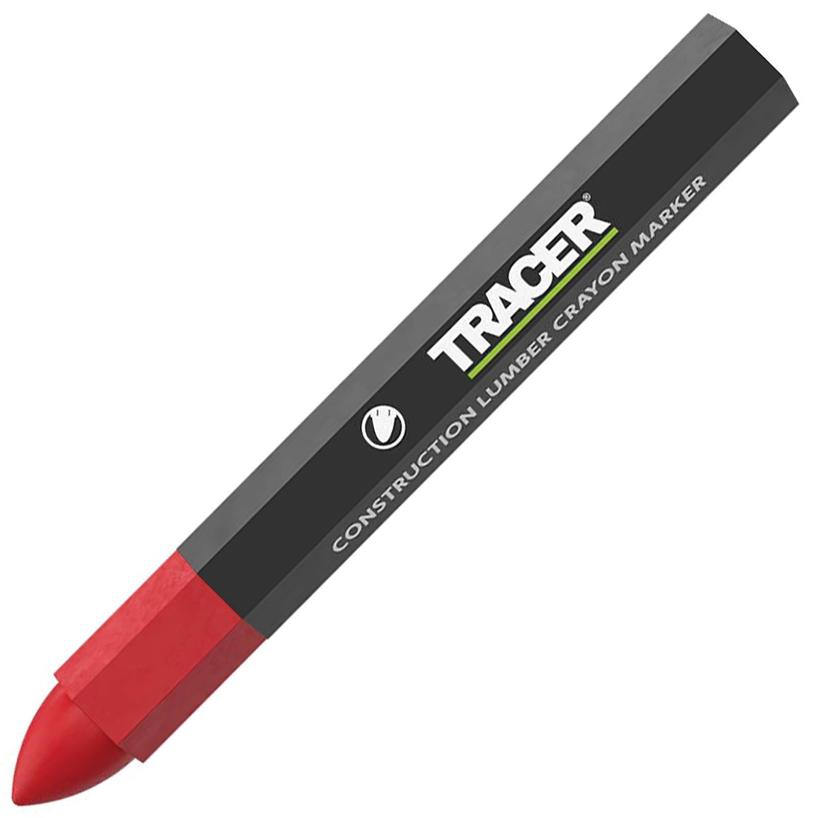 TRACER Construcion Lumber Crayon Markers Red 12 Pack