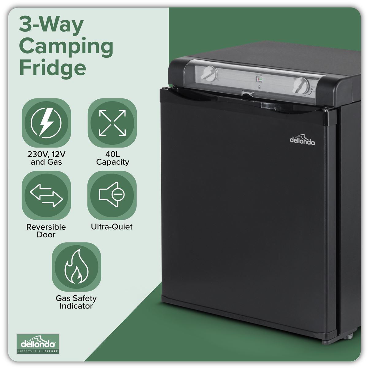 Dellonda 3-Way Fridge 40L  White Rose Tools