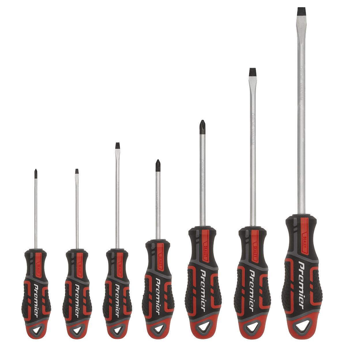 Sealey Premier Screwdriver Set 7pc GripMAX® - Red