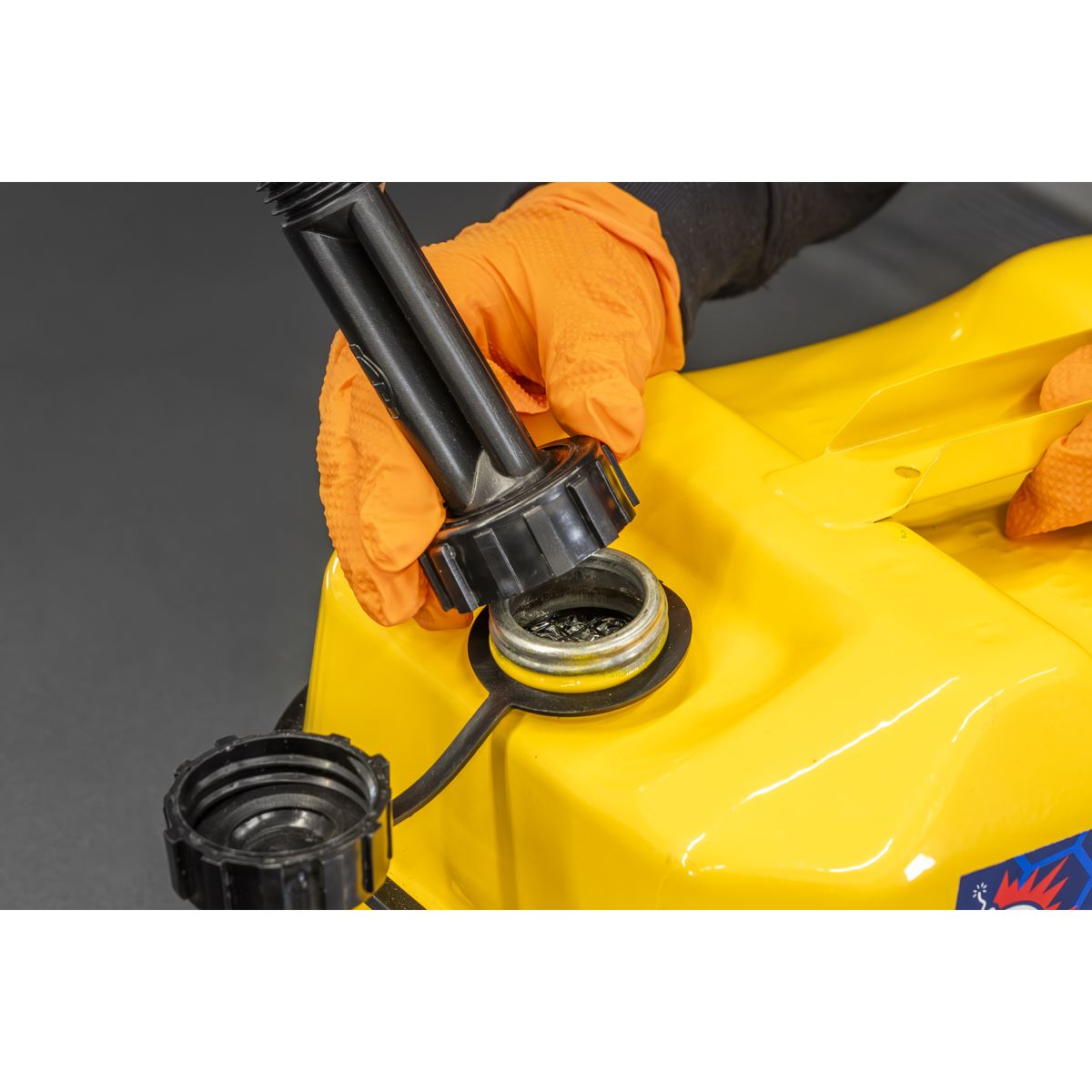 Sealey Explosive-Safe Jerry Can 10L - Yellow  White Rose Tools
