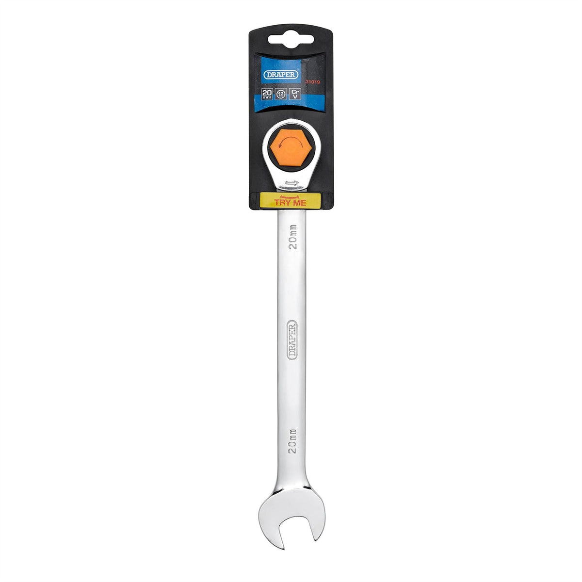 Draper Metric Ratcheting Combination Spanner 20mm 31019  White Rose Tools