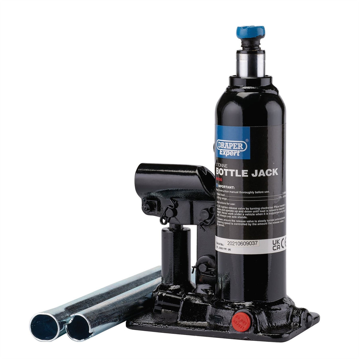 Draper Expert Hydraulic Bottle Jack 2 Tonne 99766  White Rose Tools