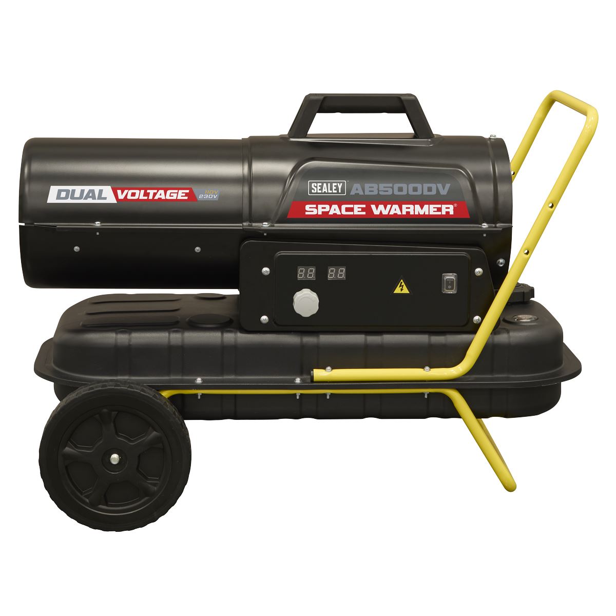 Sealey Dual Voltage Kerosene/Diesel Space Warmer® Heater with Wheels 50,000Btu/hr