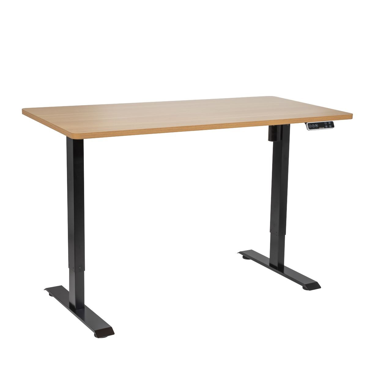 Dellonda Oak Electric Height Adjustable Standing Desk with Memory, Quiet & Fast 1400 x 700mm