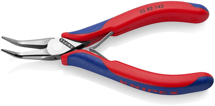 KNIPEX Precision Electronics Gripping Pliers 45° Bent Nose 145mm Multi Component Grips 35 82 145