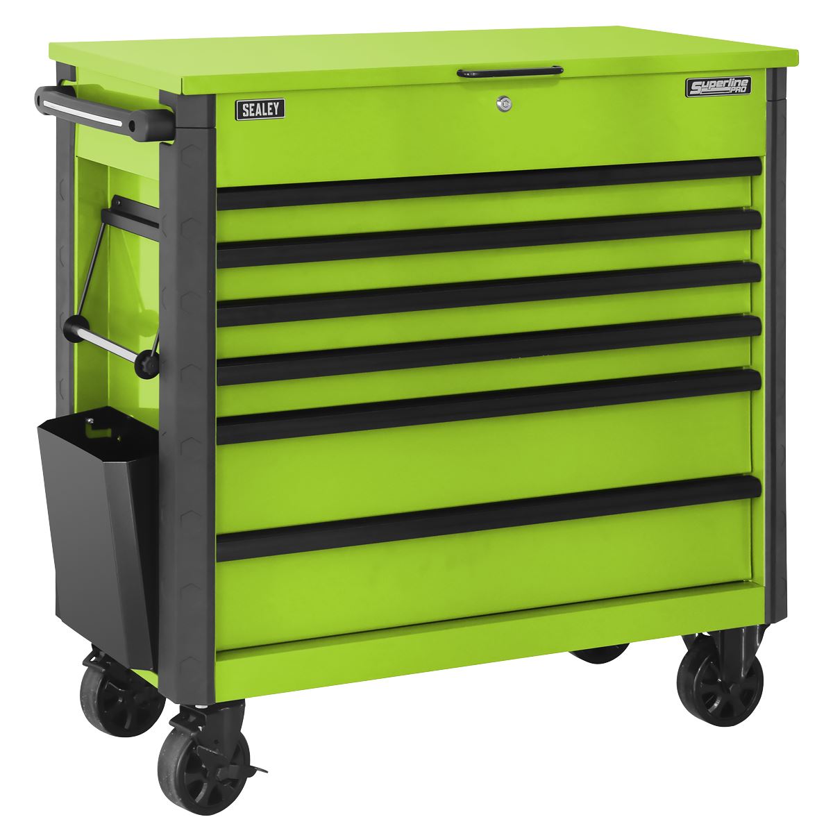 Sealey Superline Pro Tool Trolley 6 Drawer with Ball Bearing Slides - Green