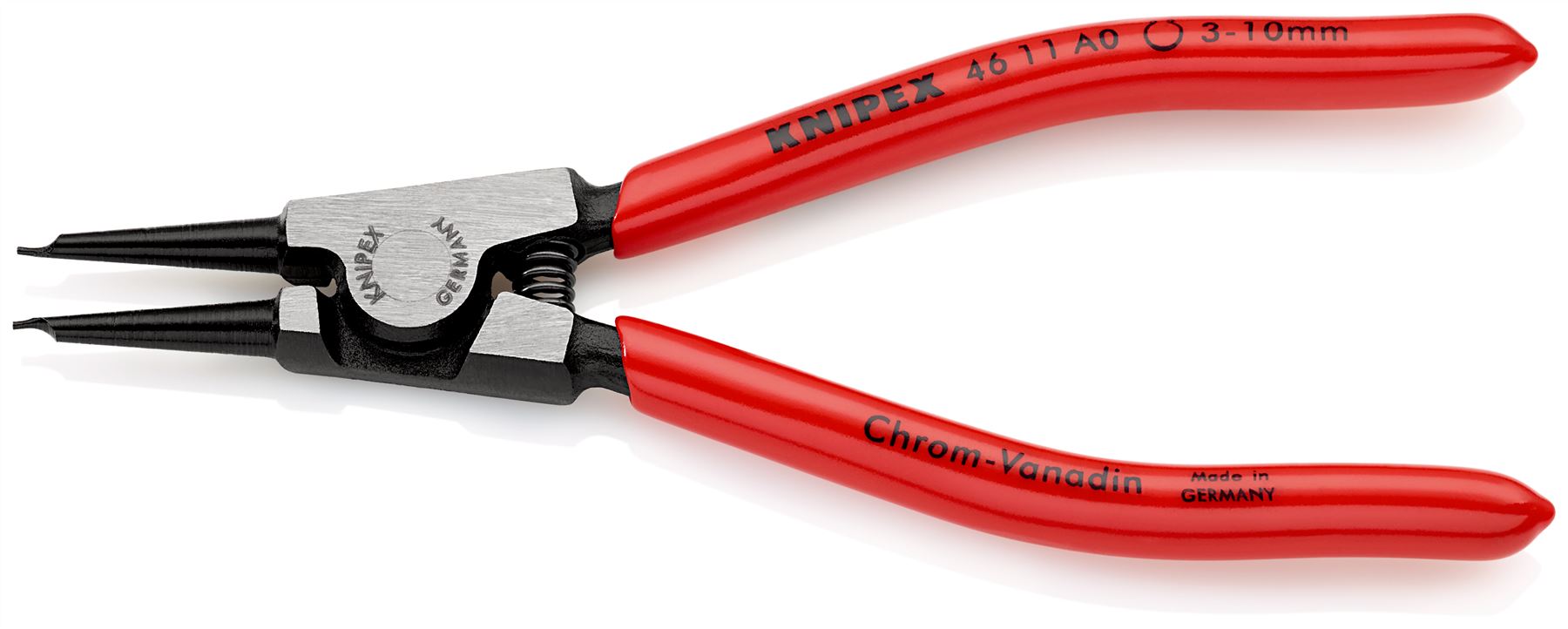 KNIPEX Circlip Pliers for External Circlips on Shafts 140mm 0.9mm Diameter Tips 46 11 A0