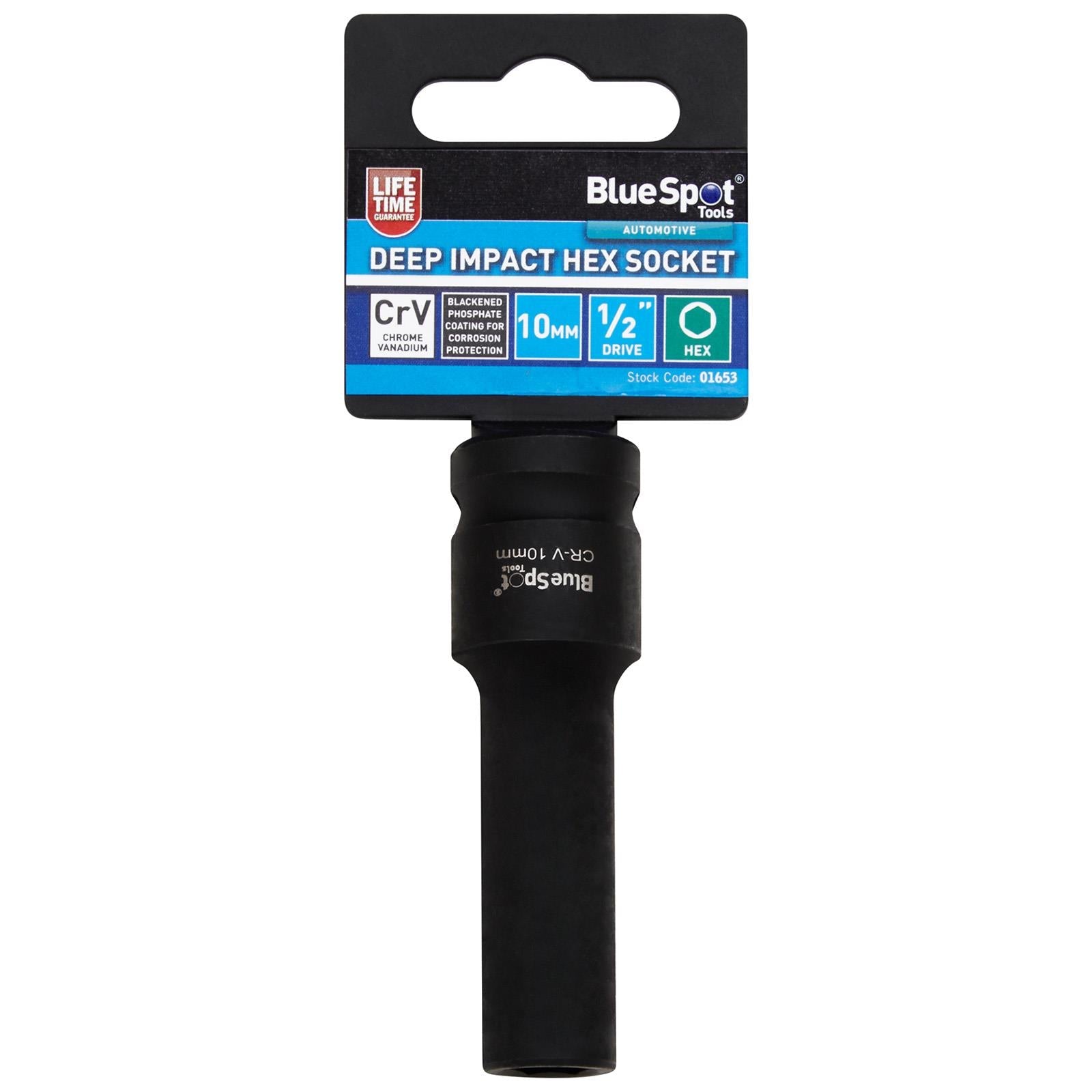 BlueSpot Deep Impact Socket 1/2" Drive 6 Point Hex Individual 8-41mm - Choose Size  White Rose Tools