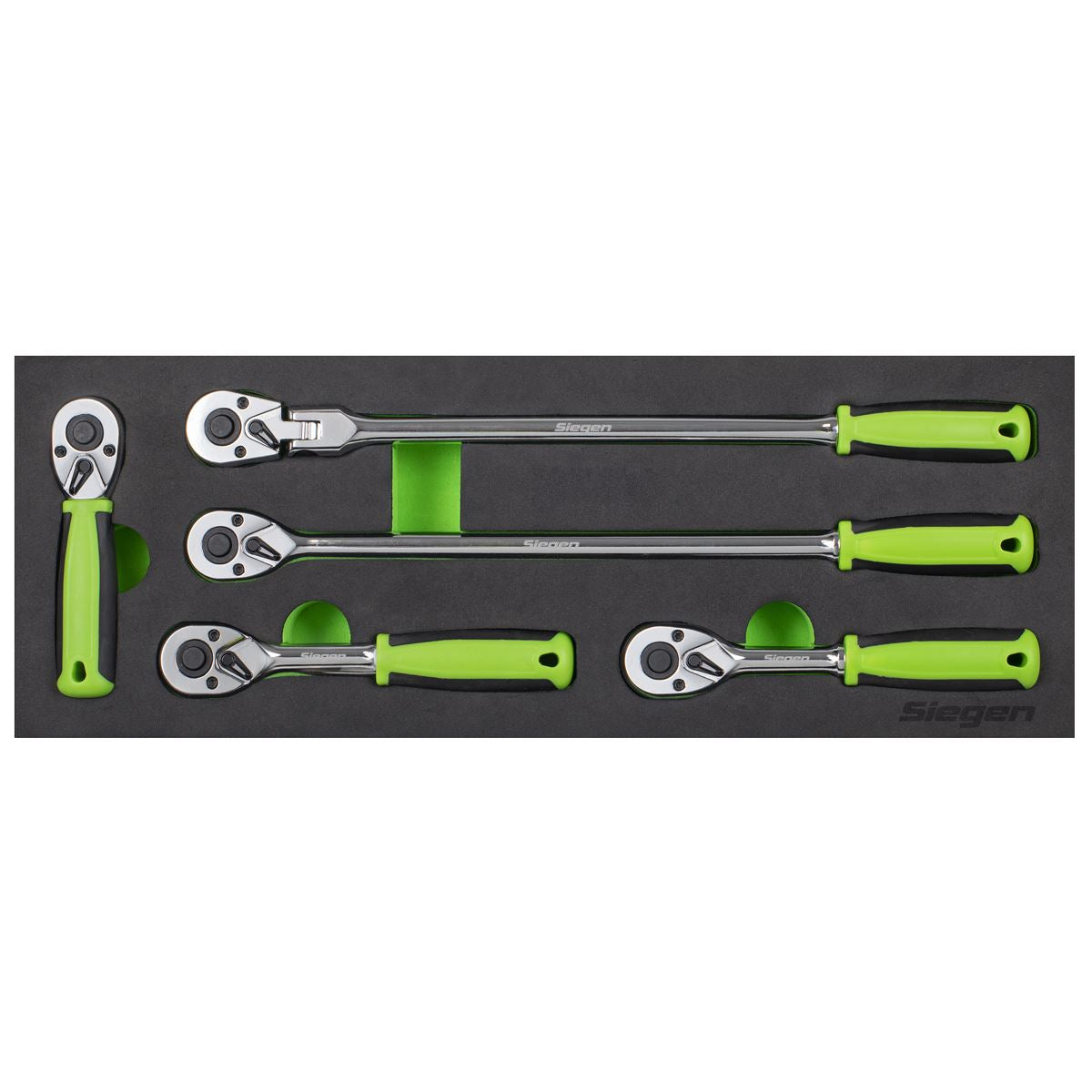 Siegen by Sealey Ratchet Wrench Set 1/4"Sq 5pc Drive Flip Reverse  White Rose Tools