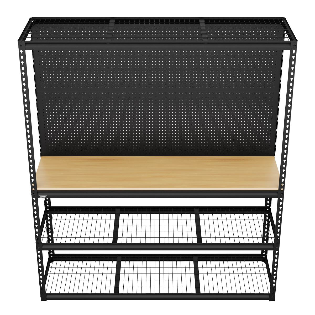 Sealey Heavy-Duty Modular Workbench with Racking & Pegboard 300kg Capacity Per Level 1820mm