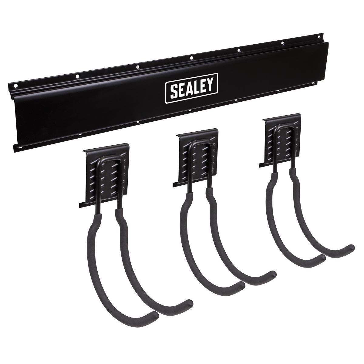 Sealey 3 Large Hook Storage Rail Wall Mounting  White Rose Tools
