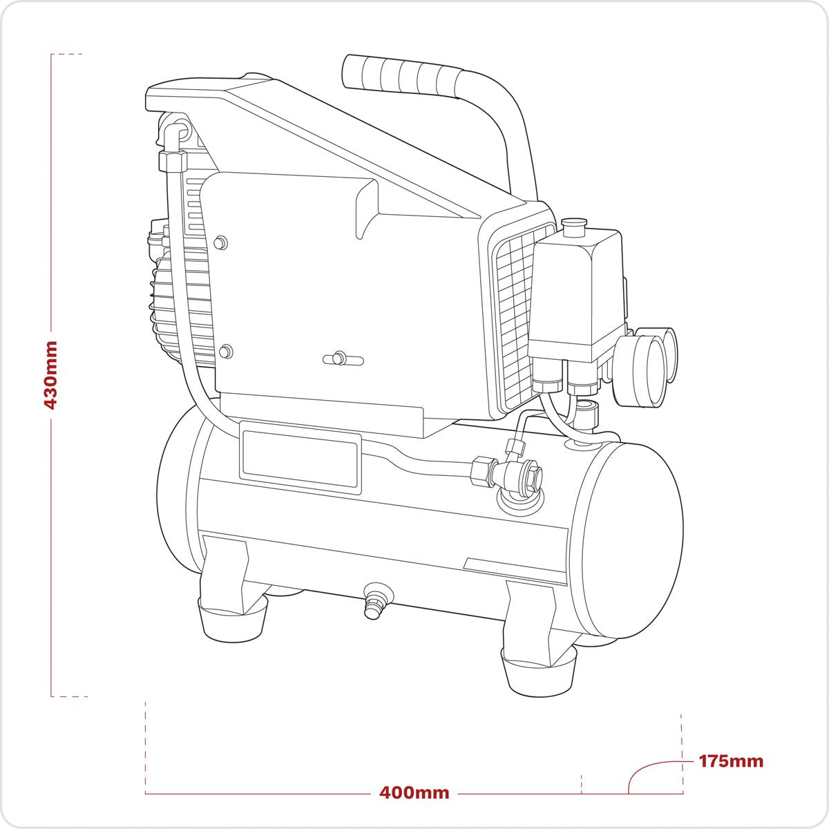 Sealey 6L Direct Drive Air Compressor 1hp