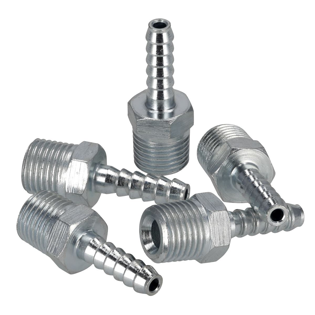 PCL Screwed Tailpiece Male 1/4"BSPT - 3/16" Hose Pack of 5