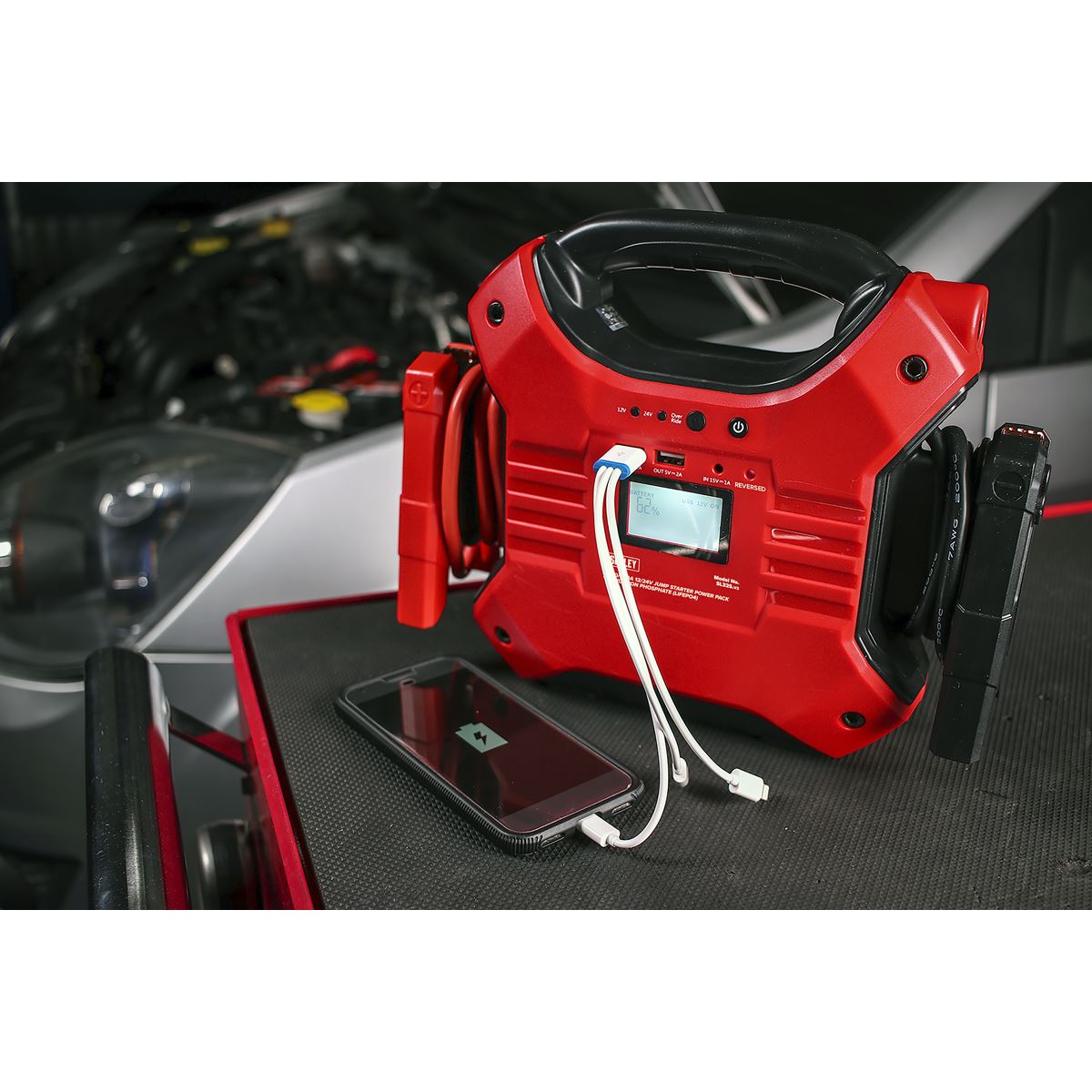 Sealey Jump Starter Power Pack Lithium-ion Phosphate (LiFePo4) 12/24V 1200/600 Peak Amps 