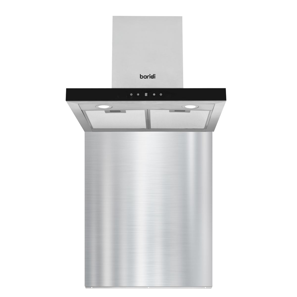 Baridi 60cm T Shape Chimney Cooker Hood with Carbon Filters & Splashback, Stainless Steel