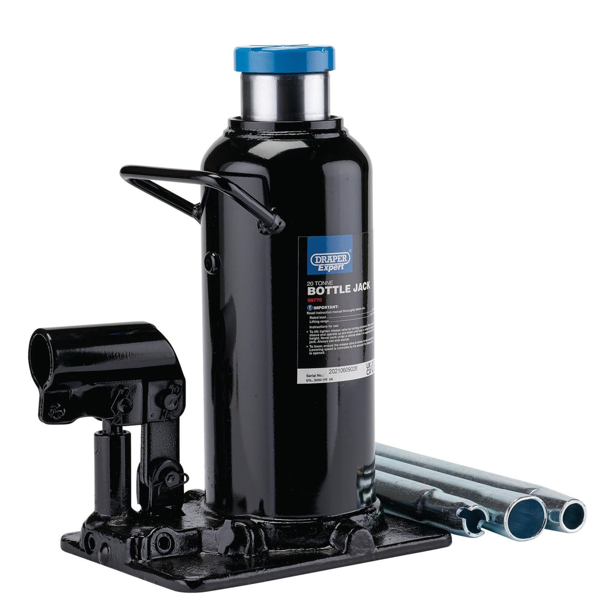 Draper Expert Hydraulic Bottle Jack 20 Tonne 99770  White Rose Tools