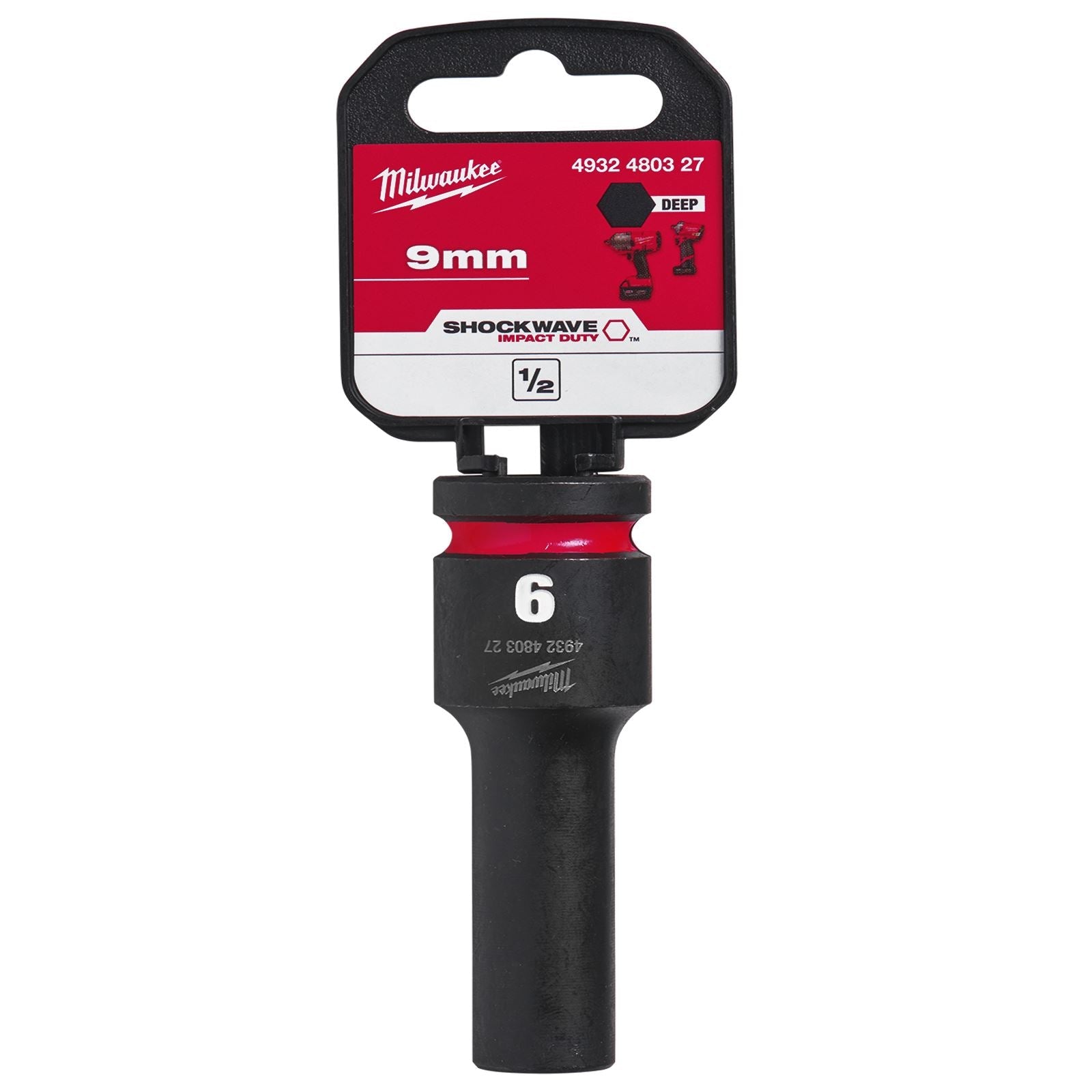 Milwaukee Impact Sockets Deep 1/2" Drive 8-36mm SHOCKWAVE Impact Duty 