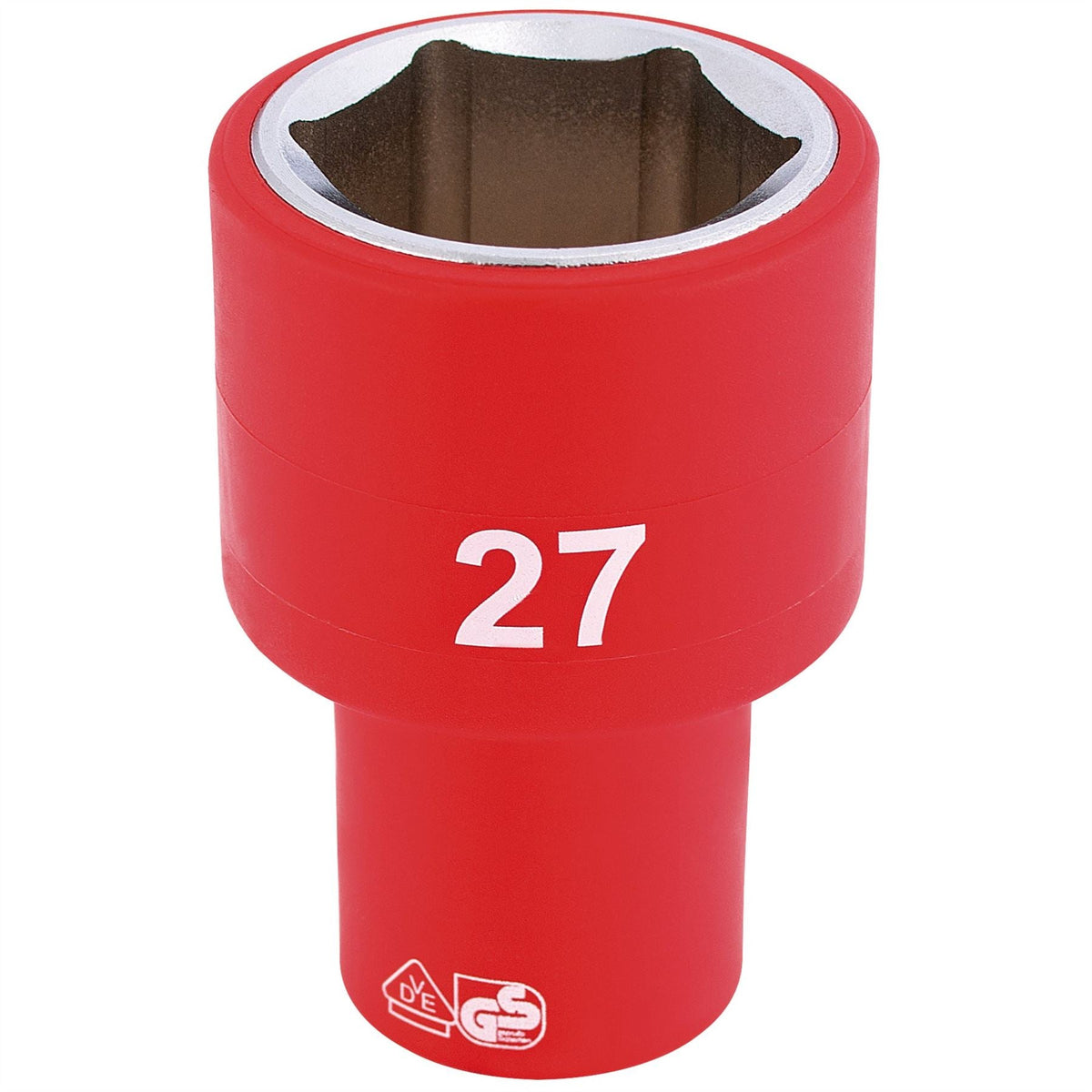 Draper Expert Fully Insulated VDE Socket 1/2" Sq. Dr. 27mm 31964  White Rose Tools