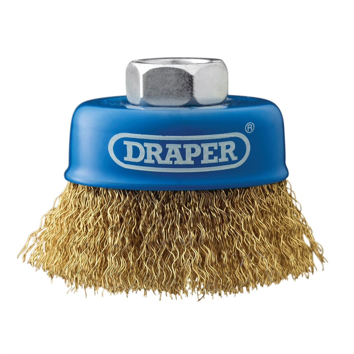 Draper Brassed Steel Crimped Wire Cup Brush 65mm M14 41443  White Rose Tools