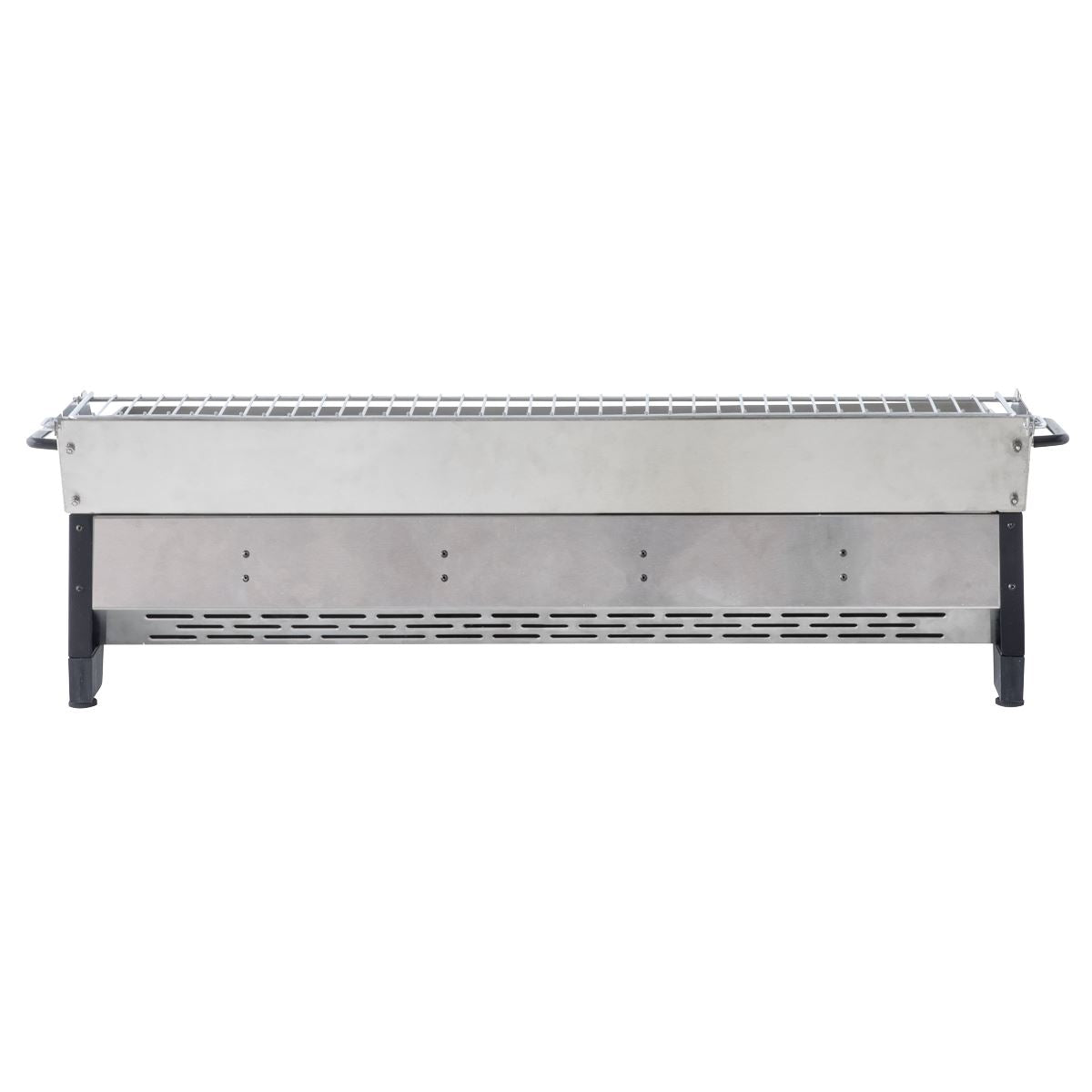 Dellonda 4 Burner Portable Gas Plancha with Warming Rack, 10kW BBQ Griddle, Stainless Steel