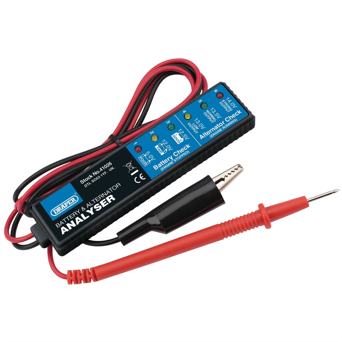Draper 12V Battery and Alternator Analyser 41026  White Rose Tools