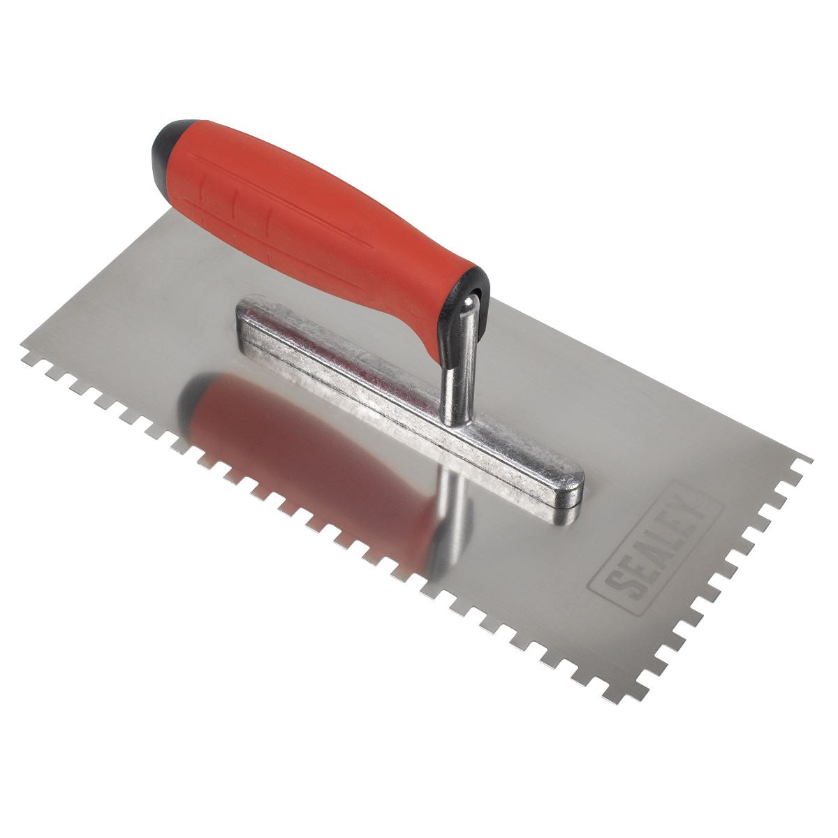 Sealey Stainless Steel 270mm Notched Trowel - Rubber Handle - 6mm