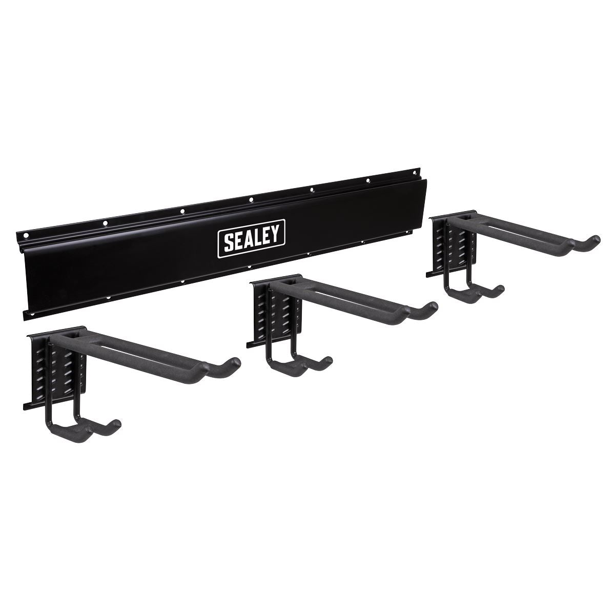 Sealey 3 Dual Hook Storage Rail Wall Mounting  White Rose Tools