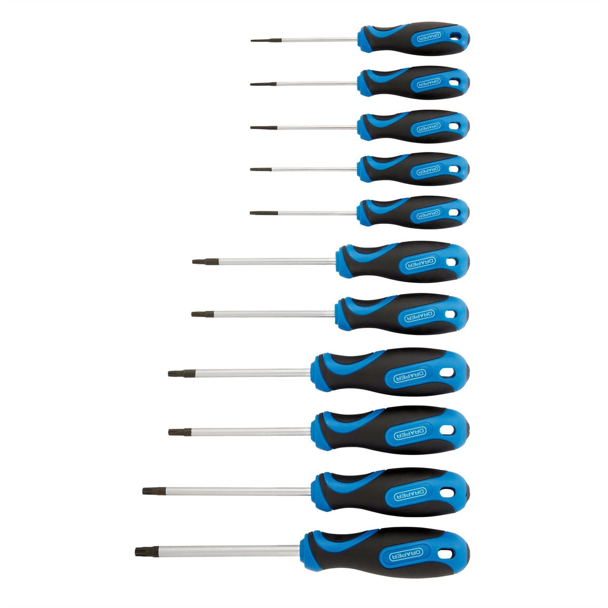 Draper TX-STAR® and Draper TX-STAR® Security Soft Grip Screwdriver Set (11 Piece) 34253  White Rose Tools