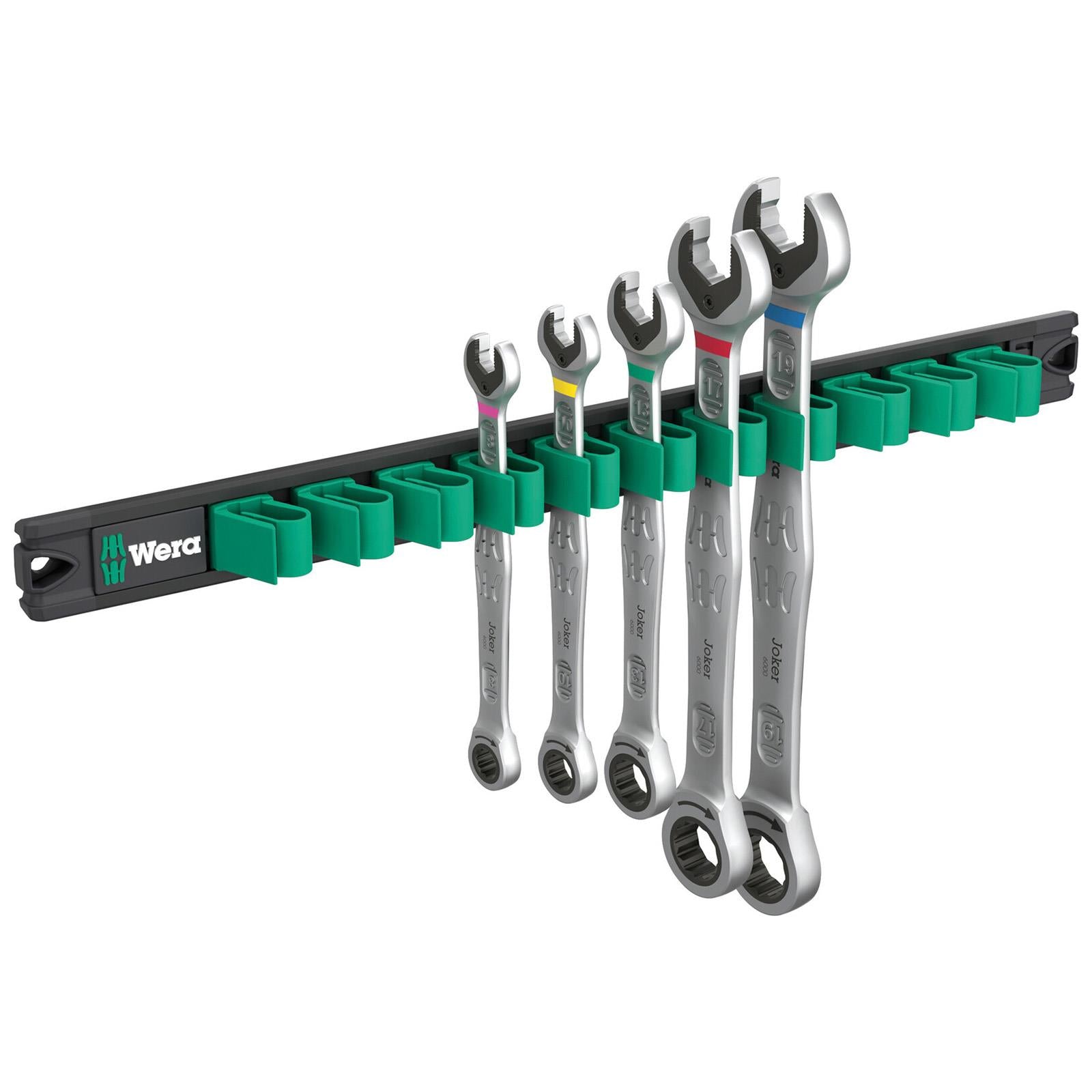Wera Ratchet Combination Spanner Wrench Set 6000 Joker 2 9631 Magnetic Rail 5 Pieces 8-19mm