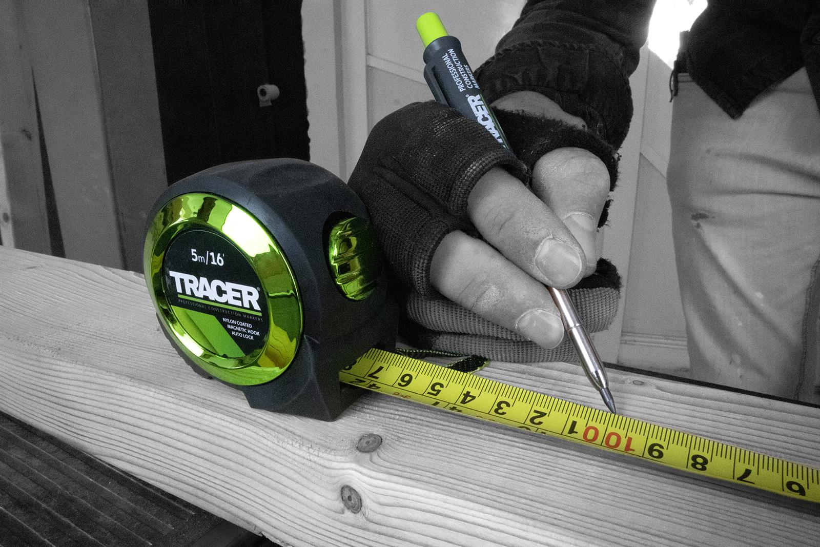 TRACER Tape Measure 5m Auto Lock Nylon Coated and Large Magnetic Hook 
