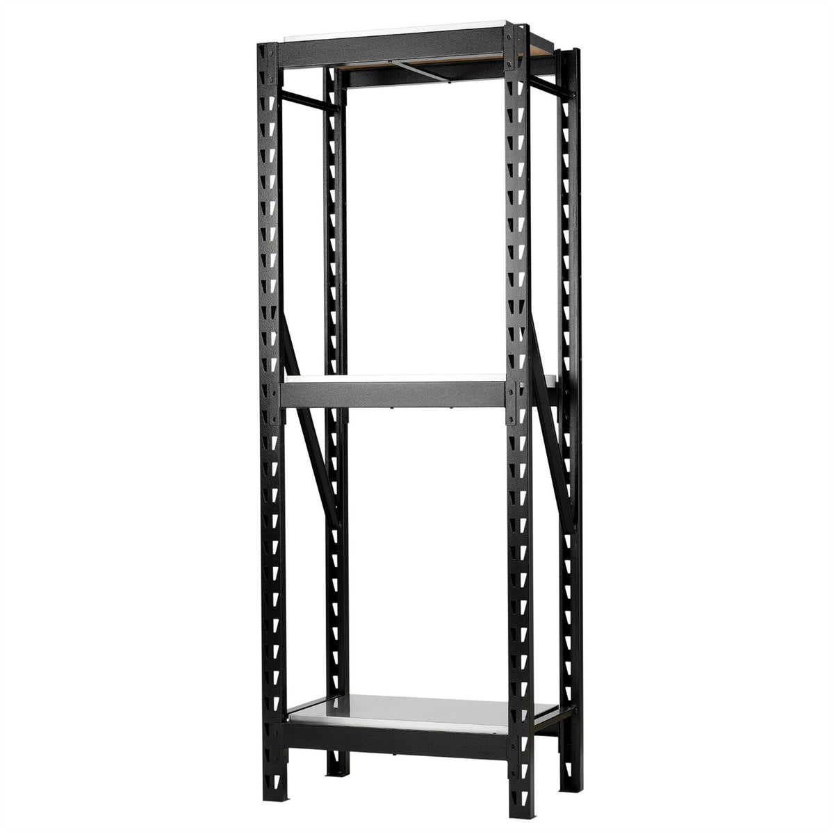 BUNKER 14 Piece Modular 3 Tier Racking with Stainless Steel Shelving 750mm 32461  White Rose Tools