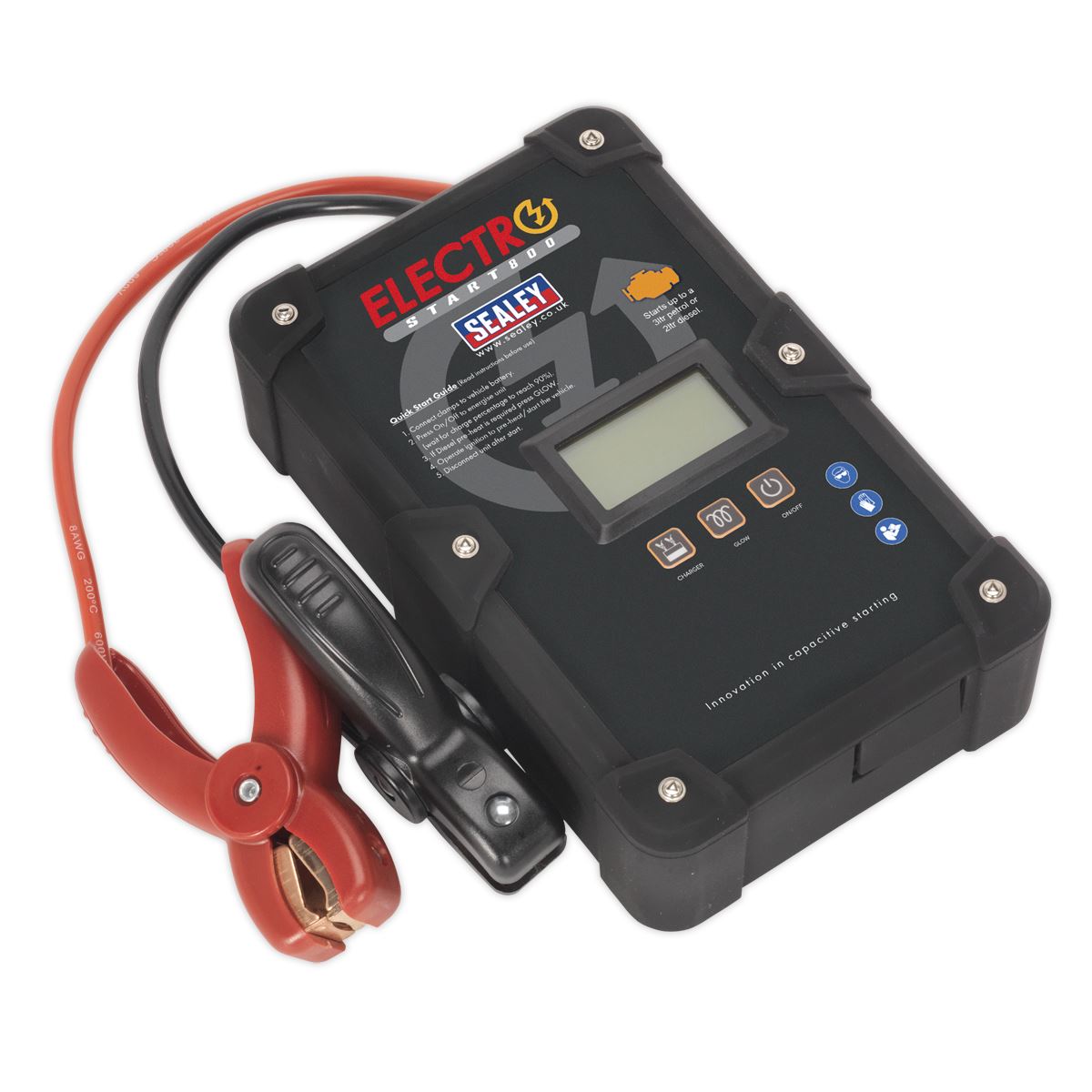 Sealey 800A 12V Electrostart Batteryless Jump Pack Power Start Portable Car Starter 