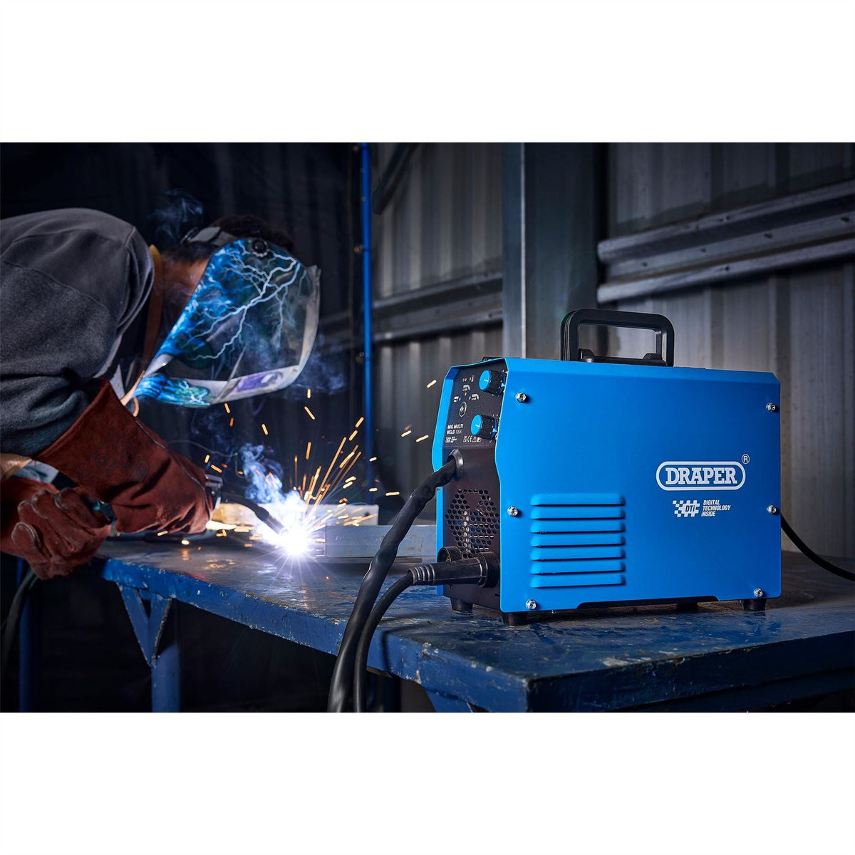 Draper Gasless MIG Inverter Multi-Welder Dti 120A 70049  White Rose Tools