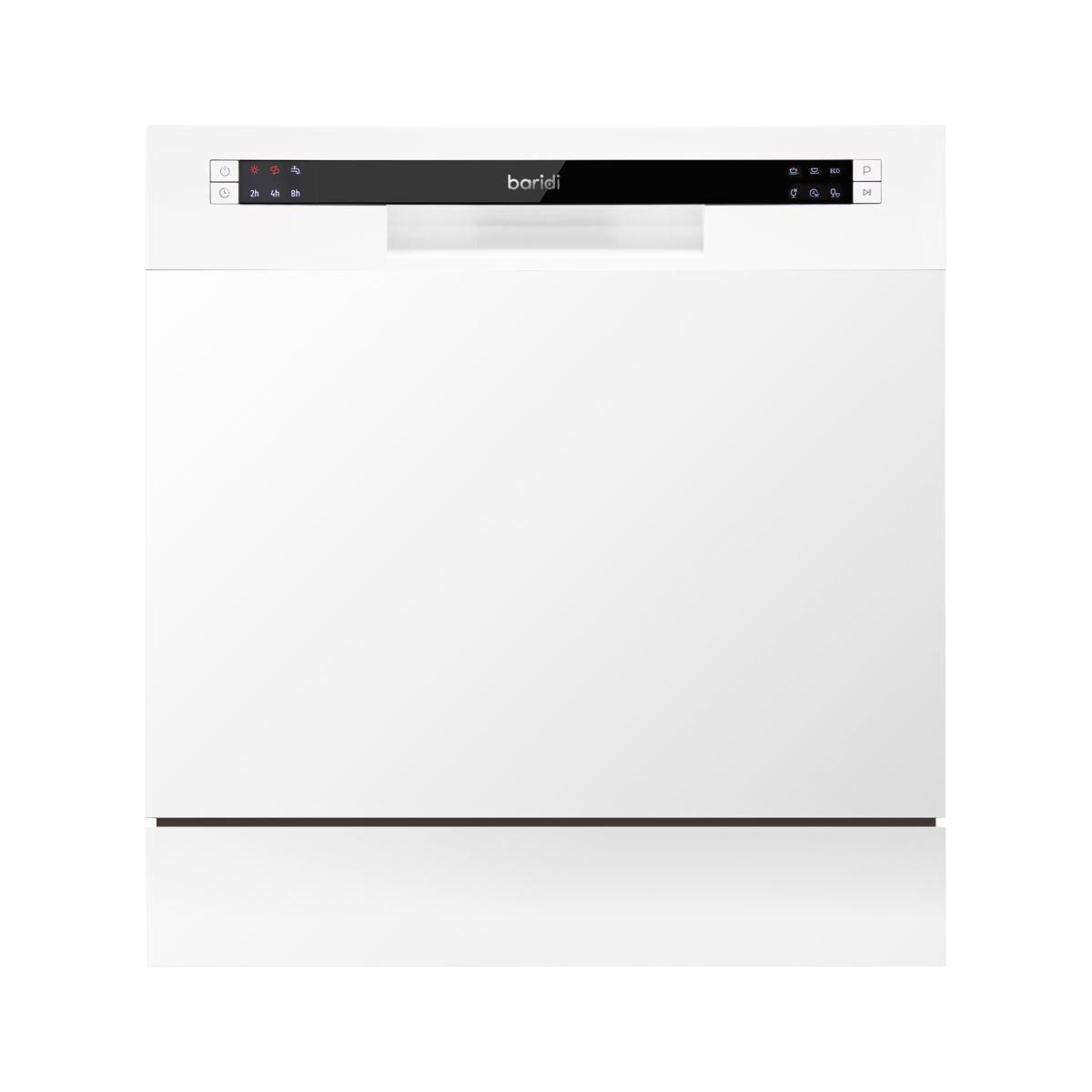 Baridi Compact Tabletop Dishwasher 8 Place Settings, 6 Programmes, Low Noise, 8L Cycle, Start Delay - White