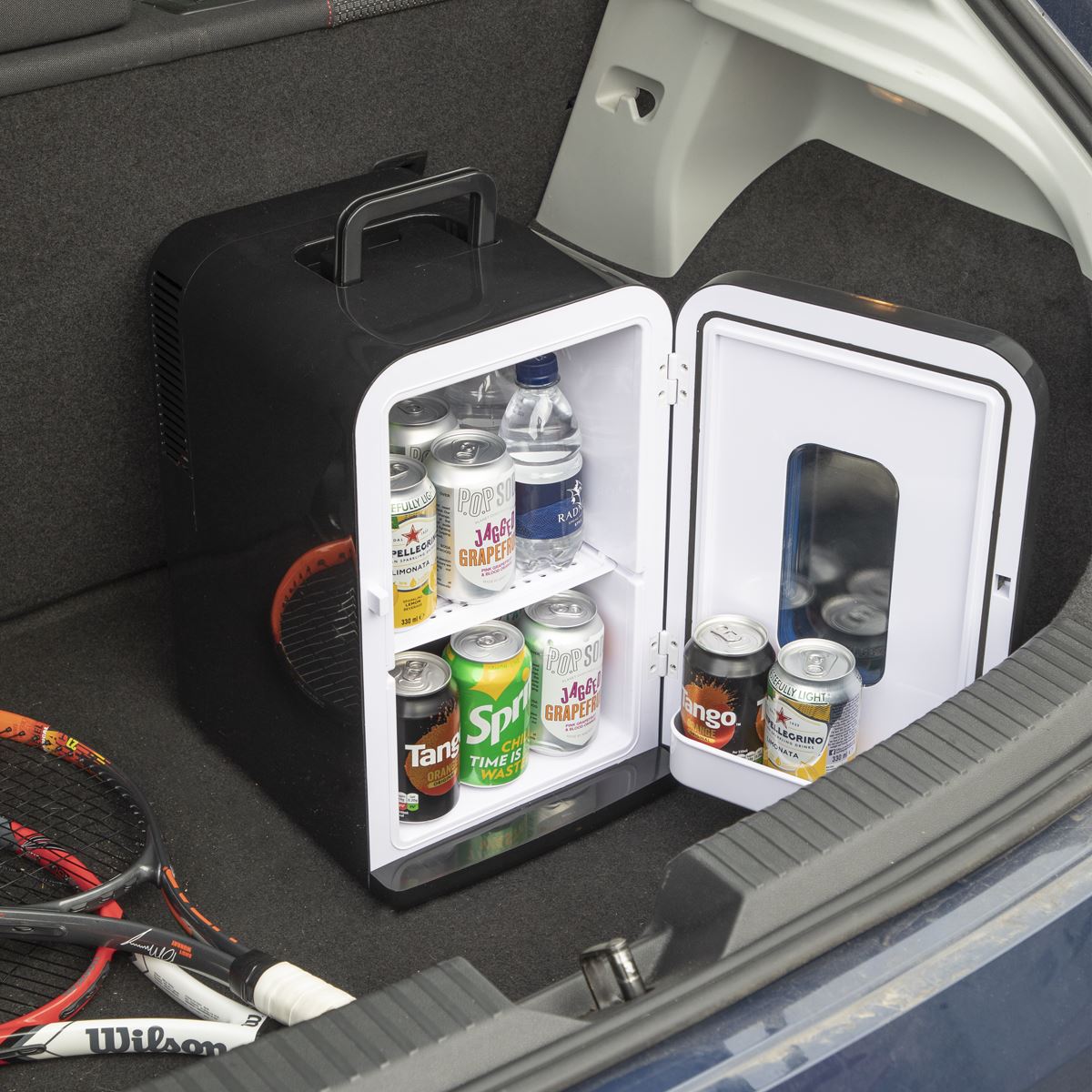 Baridi 15L Mini Fridge Cooler & Warmer, 12V/230V, Perfect for Car, Bedroom, Camping, Makeup, Black - DH95