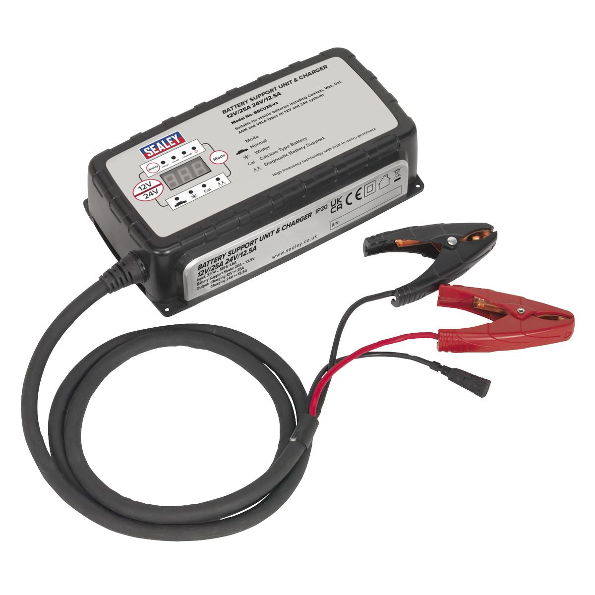Sealey Battery Support Unit & Charger 12V-25A/24V-12.5A 